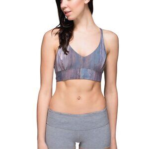 Lululemon Retreat Bra Mini Hazy Horizon Storm Bark Berry/Black Reversible Size 8